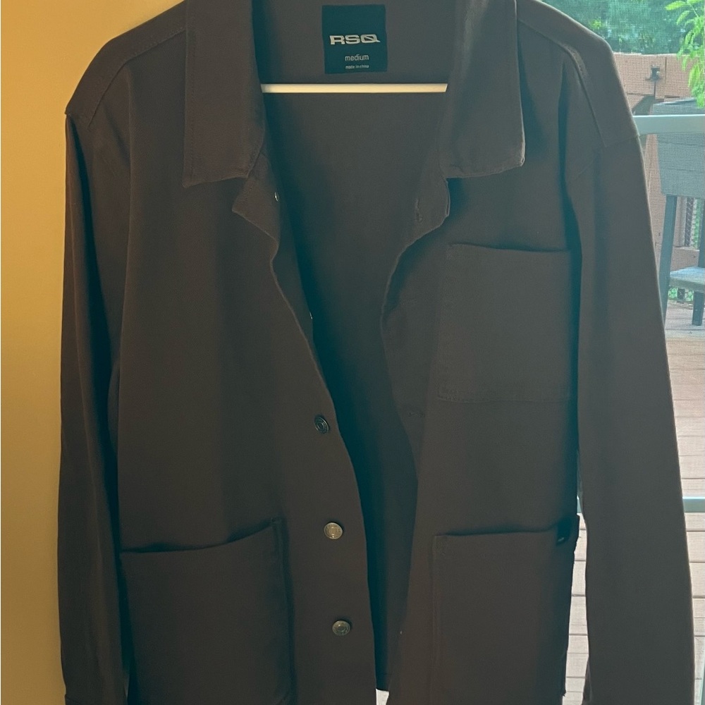 RSQ Brown Utility Jacket with Notched Lapel